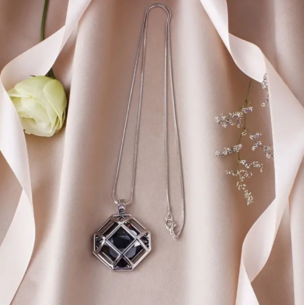 Geometric Silver Statement Necklace